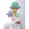 Balon foliowy dekoracja lód posypka hel urodziny